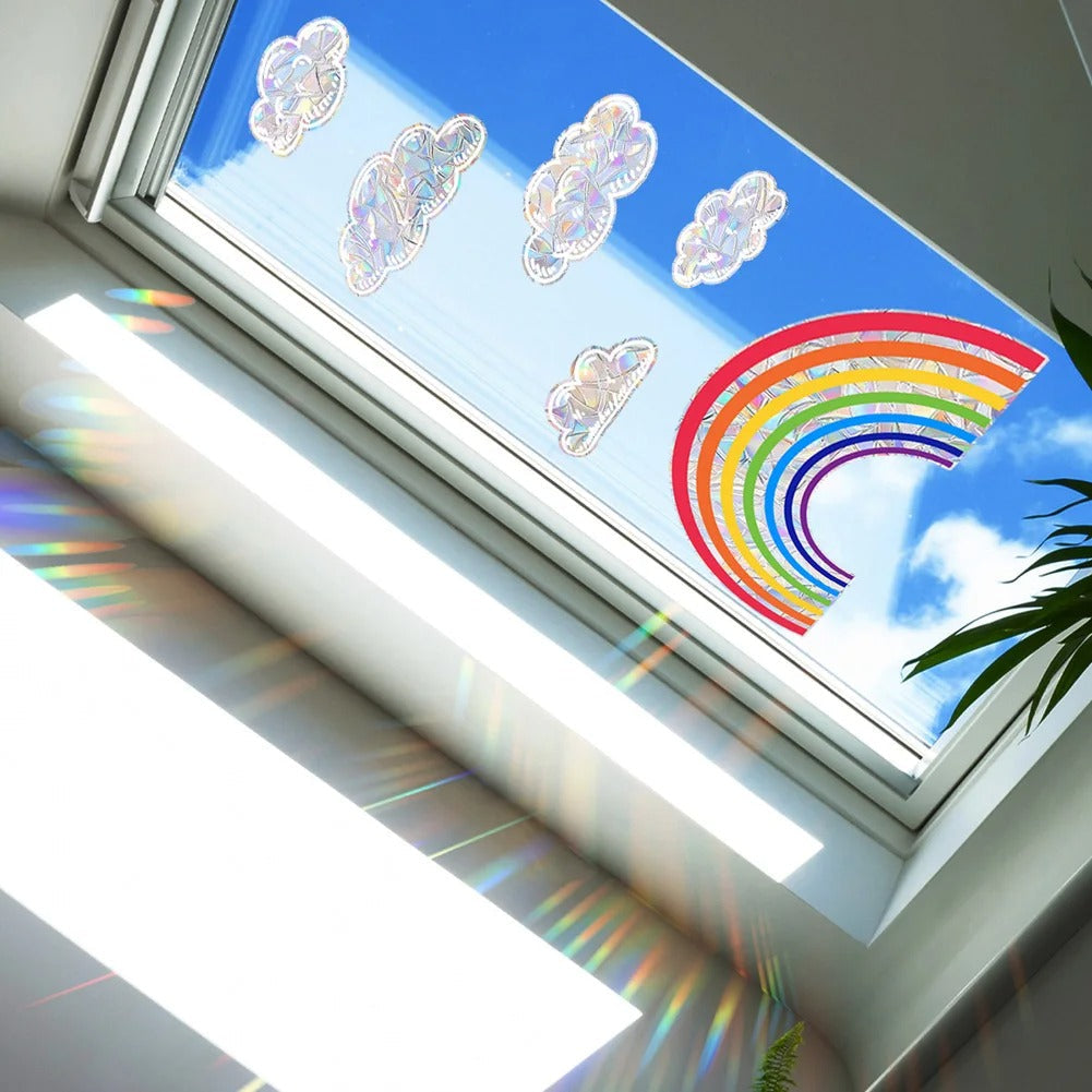 Rainbow & Clouds SunCatcher Sticker