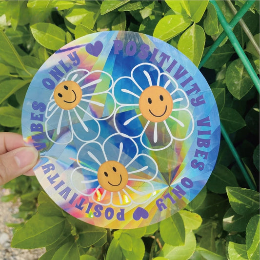 Positivity Vibes Only Suncatcher Sticker