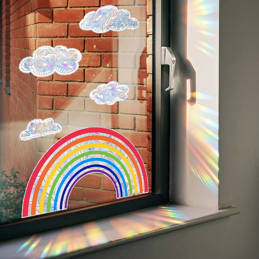 Rainbow & Clouds SunCatcher Sticker