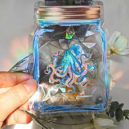 Octopus Jar SunCatcher Sticker