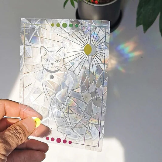 Mysterious Purrfect Suncatcher Sticker